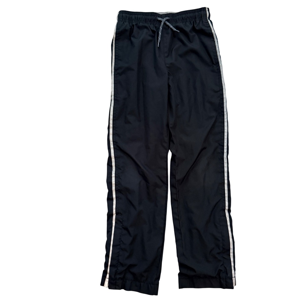 OshKosh B'gosh Track Pants Kids Size 7 Black Side Stripe Jersey Lined Joggers